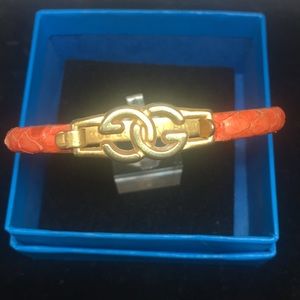 Rare Vintage Gucci Orange Snake Skin Bangle